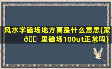 风水学磁场地方高是什么意思(家 🐠 里磁场100ut正常吗)